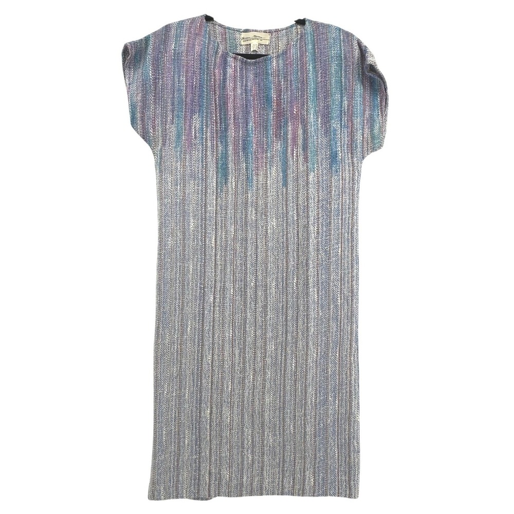 Susan Marcus Handwoven Wearable Art Dress Womens L Multi-Color Handpainted‎